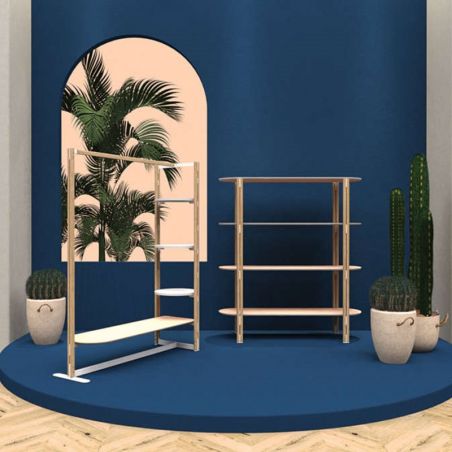 présentation design d'une étagère avec un portant présentation design d'une étagère avec un portant