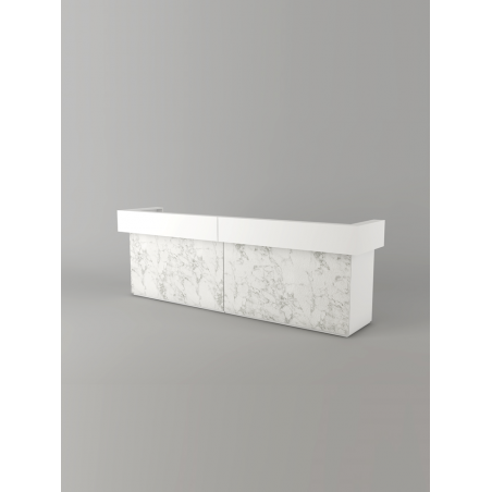 double banque d'accueil marbre blanc double banque d'accueil marbre blanc