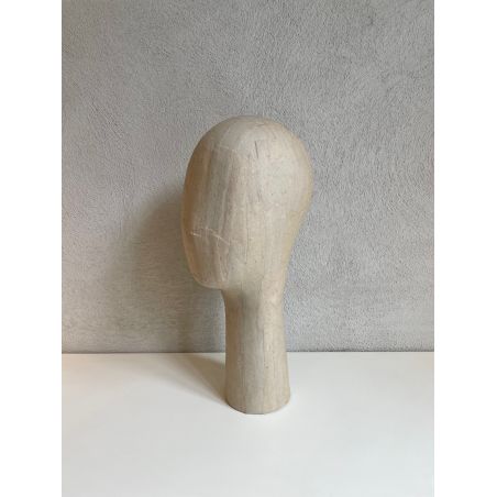 Tête de présentation en résine finition papier mâché Tête de présentation en résine finition papier mâché