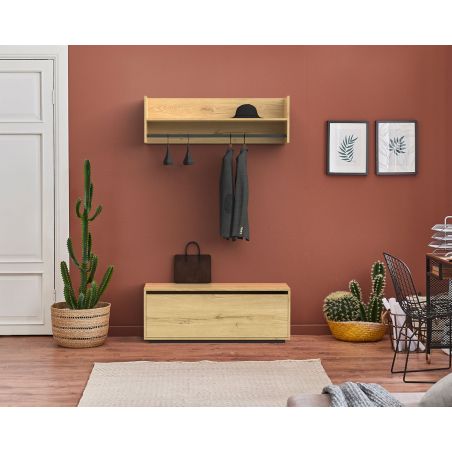 Etagère avec penderie bois personnalisable Etagère avec penderie bois personnalisable