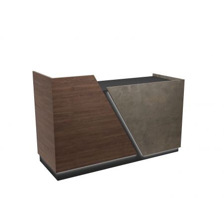 comptoir caisse bois noyer et bronze comptoir caisse bois noyer et bronze