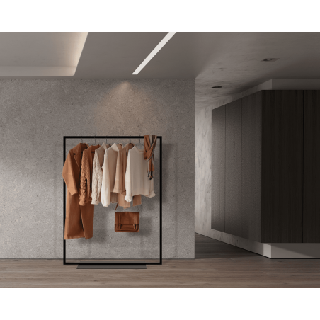 portant design pour vêtements minimal dans un magasin portant design pour vêtements minimal dans un magasin